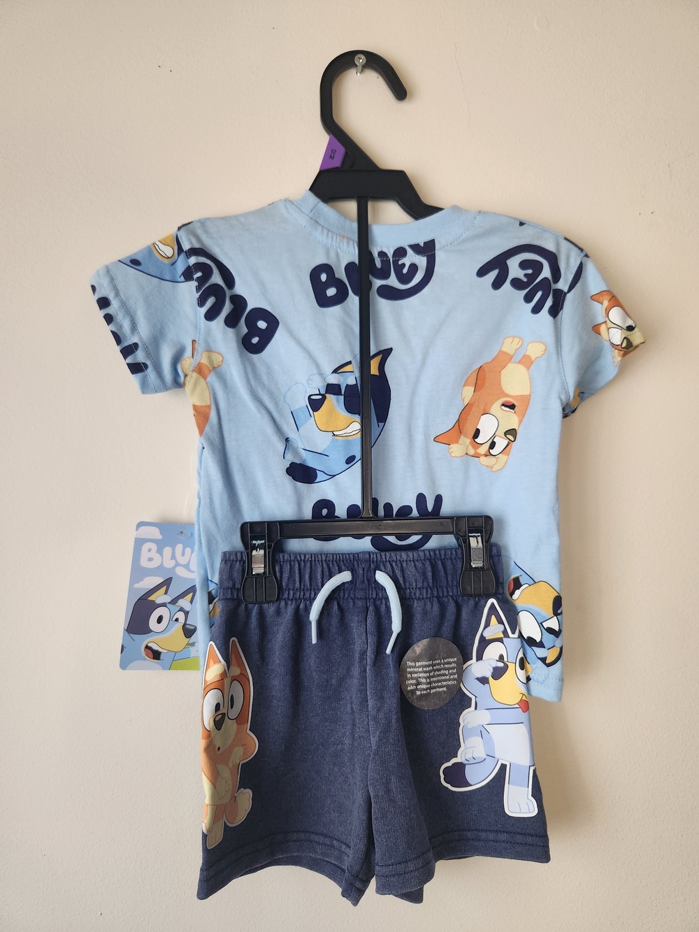 Bluey Kids Tee & Shorts Set - Light Blue & Navy